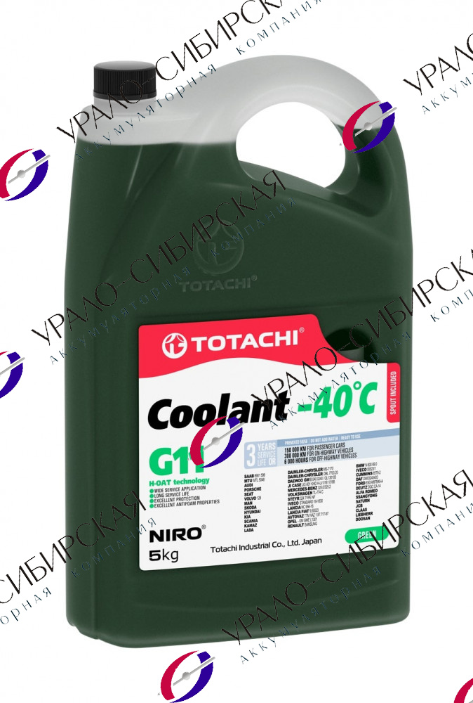 Антифриз Totachi Niro green G11 5кг зеленый (-40С)